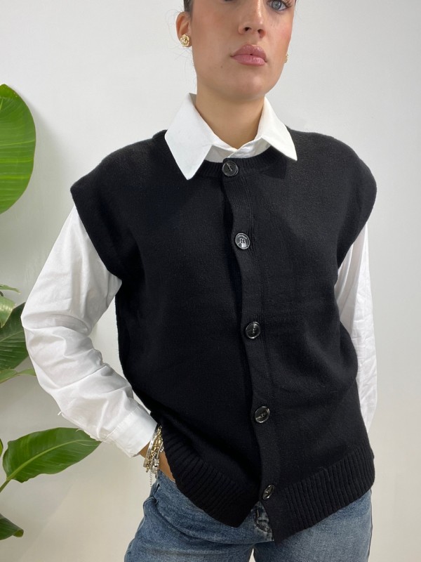 PULL GILET JOLIA NERO PULL GILET JOLIA NERO