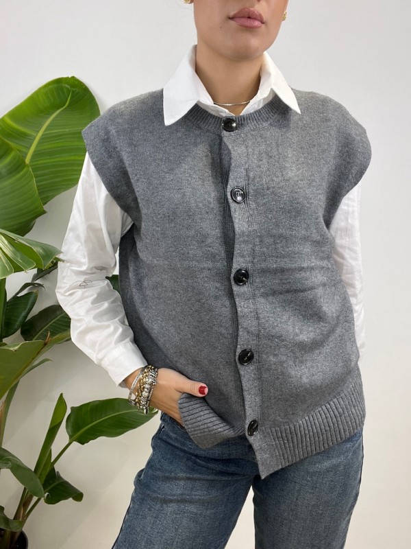 PULL GILET JOLIA GRIGIO PULL GILET JOLIA GRIGIO