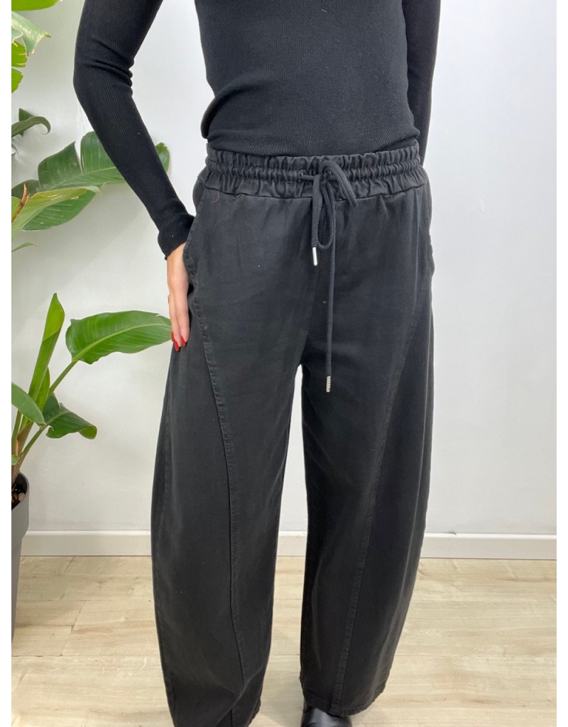 PANTALONI JOGGERS DENIM NERO