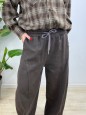 PANTALONI JOGGERS DENIM MARRONE