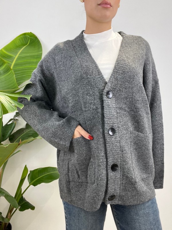 MAXI CARDIGAN LORENA GRIGIO MAXI CARDIGAN LORENA GRIGIO