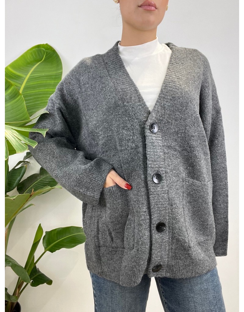 MAXI CARDIGAN LORENA GRIGIO