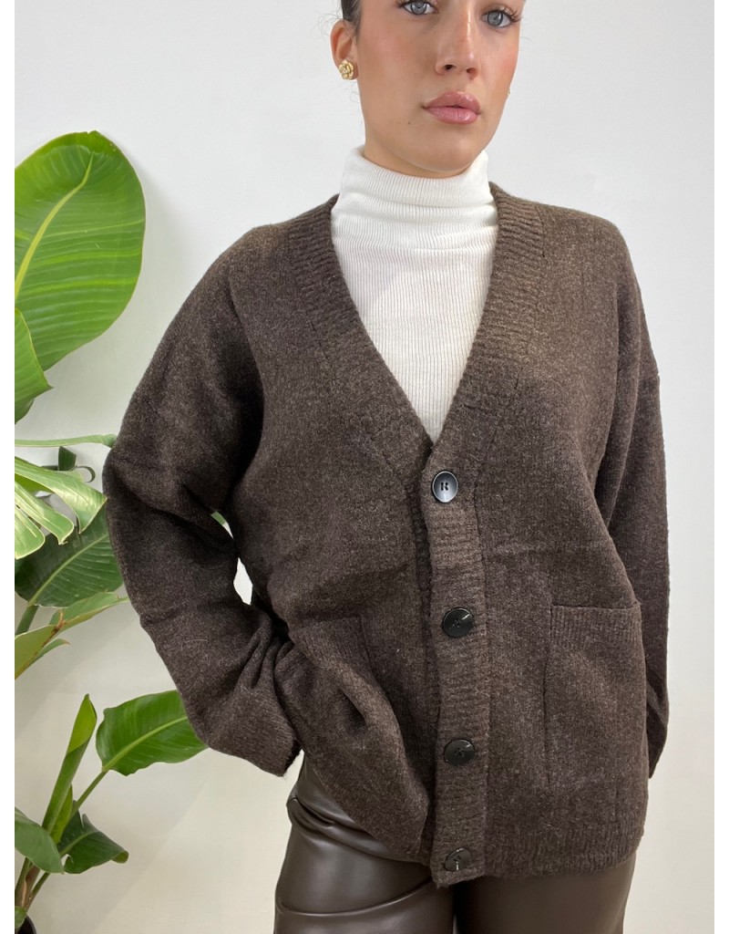 MAXI CARDIGAN LORENA MARRONE