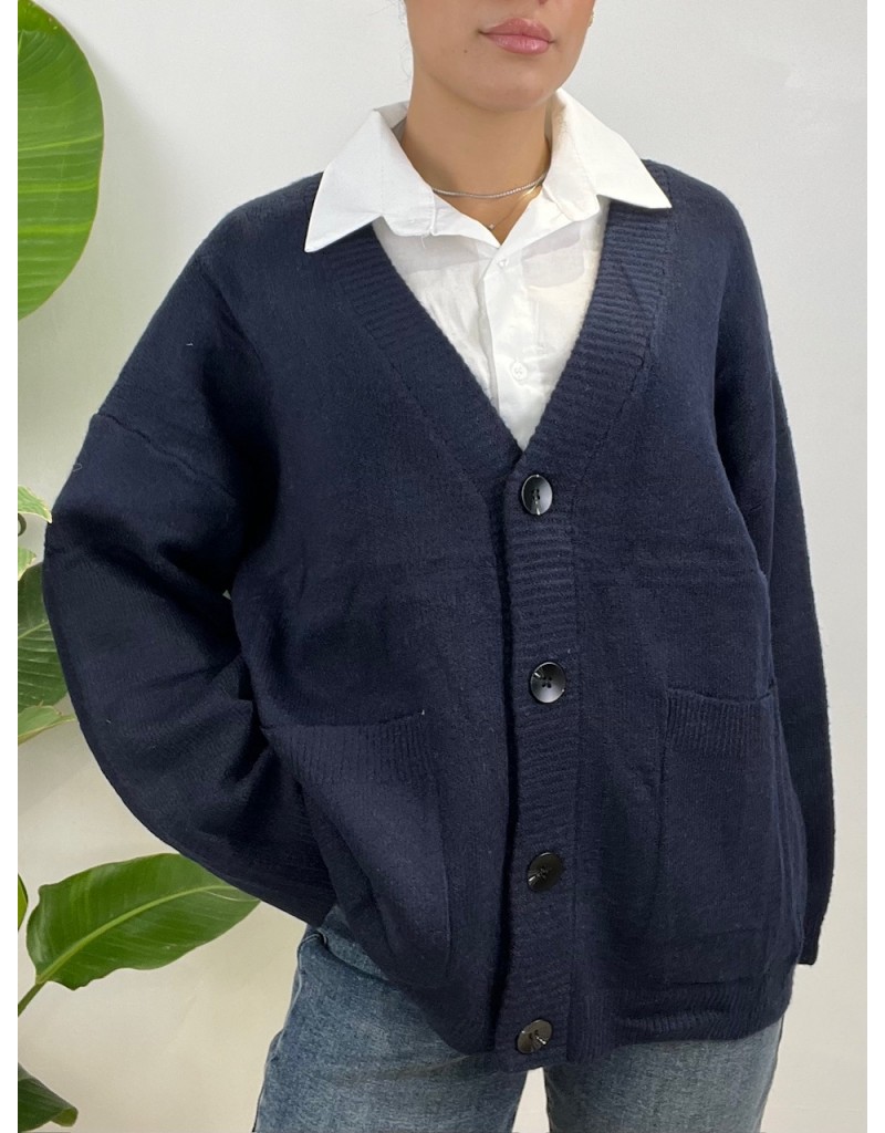 MAXI CARDIGAN LORENA BLU
