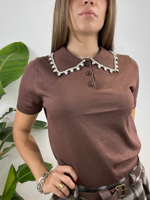 POLO STRASS MARRONE