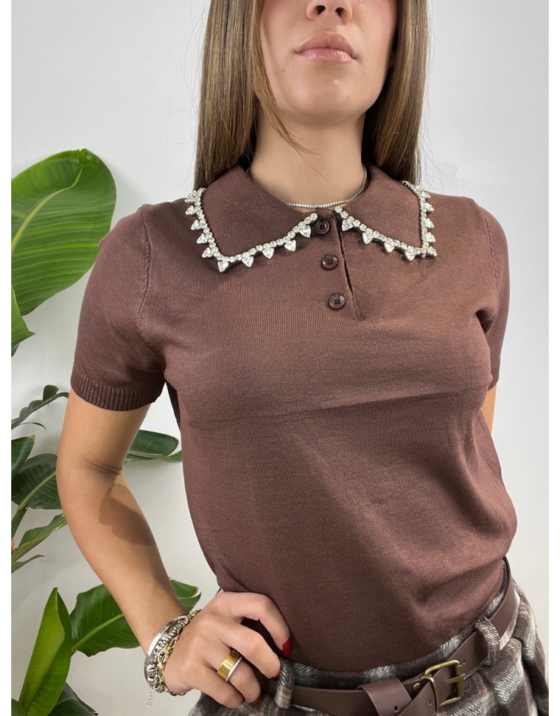 POLO STRASS MARRONE