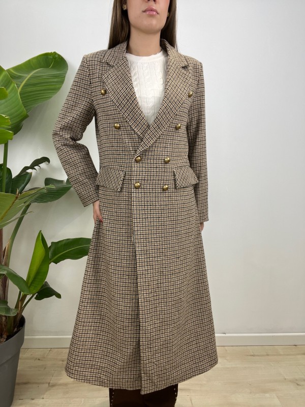 CAPPOTTO LUNGO MICROFANTASIA CAMEL