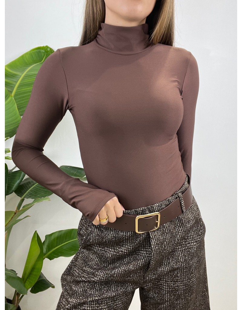 BODY KLARA LYCRA MARRONE