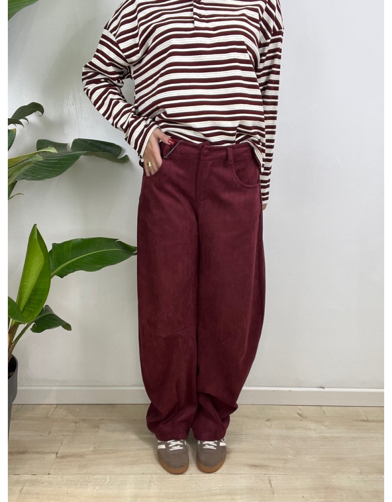 PANTALONI BALLOONS ECOCAMOSCIO BORDEAUX