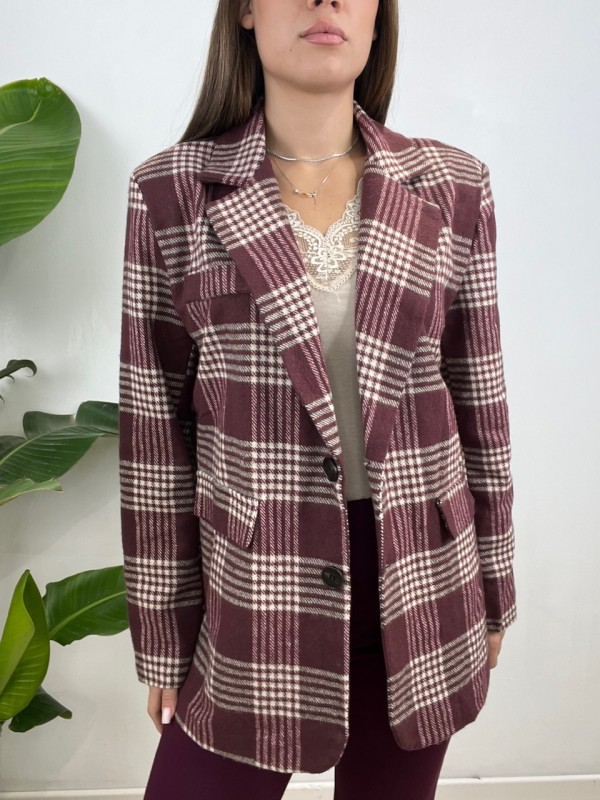 BLAZER LOREDANA BORDEAUX CON BEIGE
