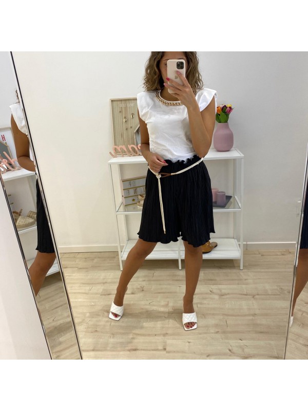 SHORT PLISSè NERO SHORT PLISSè NERO