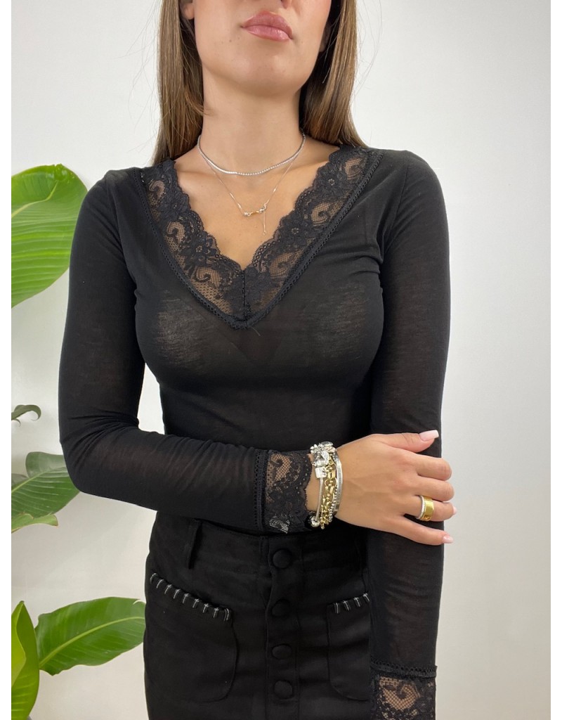 MAGLIA GIUSY PIZZO NERA