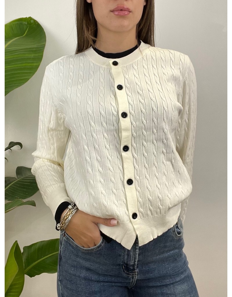 CARDIGAN TRECCINE DANY BIANCO