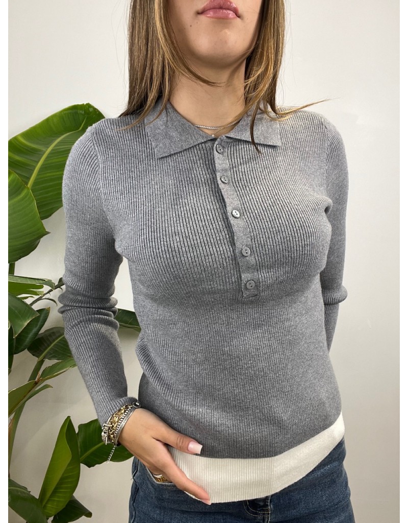 PULL POLO REBY GRIGIA