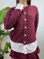 CARDIGAN ZIMY BORDEAUX
