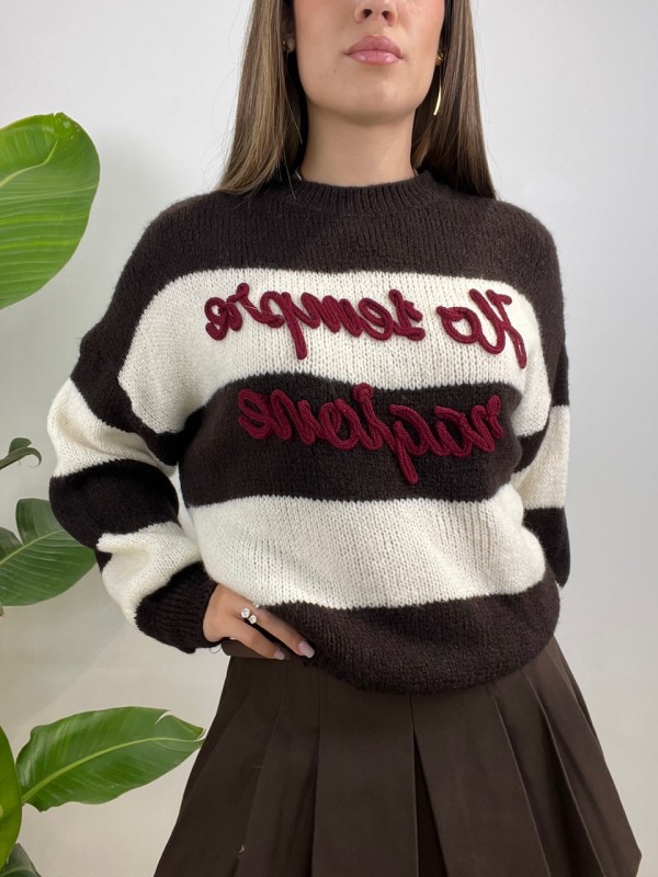 PULLOVER HO SEMPRE RAGIONE MARRONE