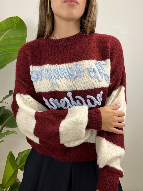 PULLOVER HO SEMPRE RAGIONE BORDEAUX