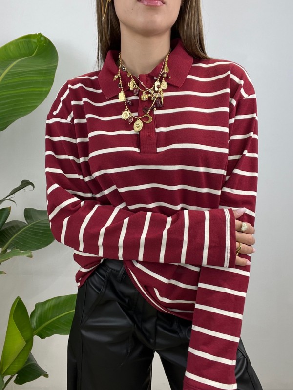 MAGLIA POLO VERONICA BORDEAUX