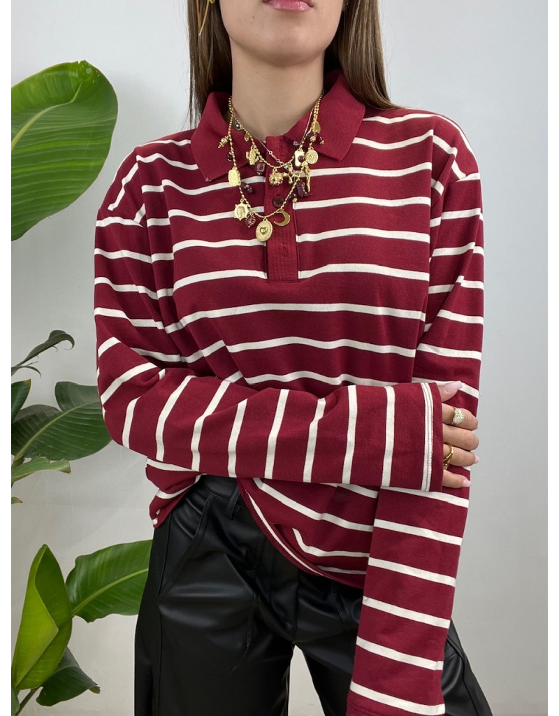 MAGLIA POLO VERONICA BORDEAUX
