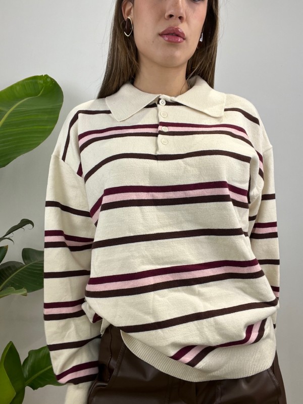 PULL POLO LAMEY BEIGE