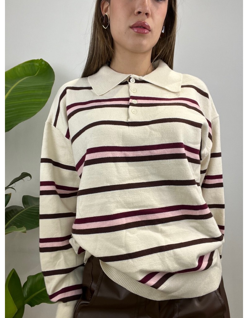 PULL POLO LAMEY BEIGE