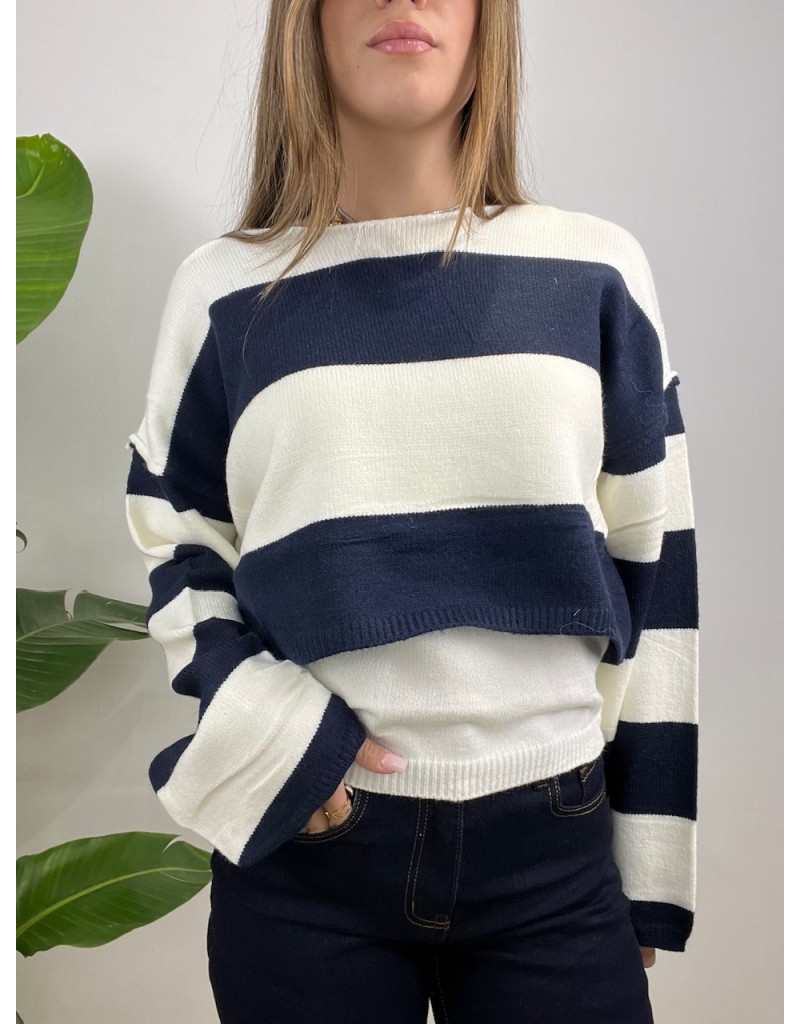 SET PULL + CANOTTA BLU/BIANCO