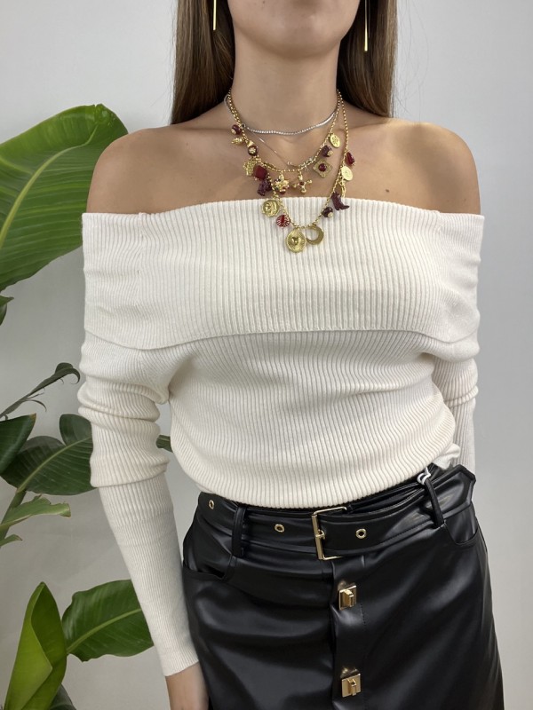 PULL RISVOLTO SIMPLY PANNA