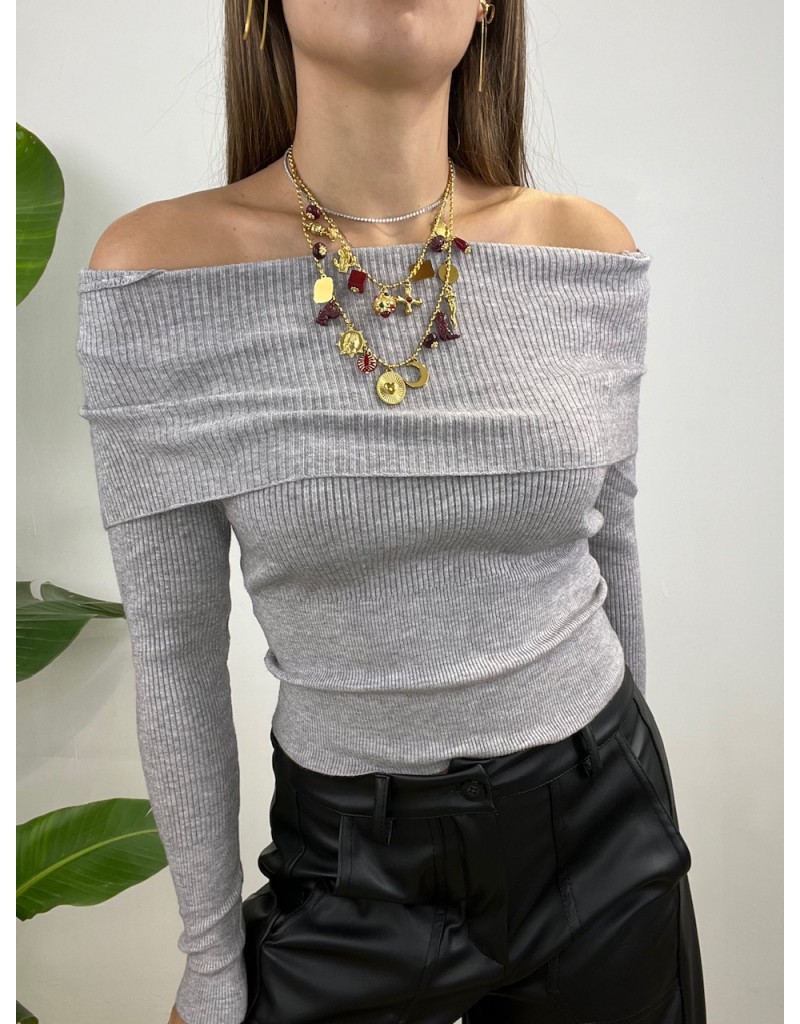 PULL RISVOLTO SIMPLY GRIGIO