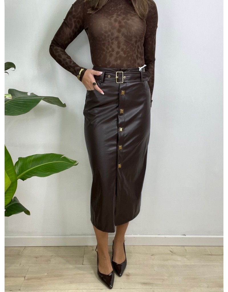 GONNA LONGUETTE ECOPELLE MARRONE