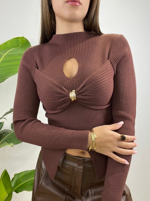 MAGLIA COSTINE GIORGIA MARRONE
