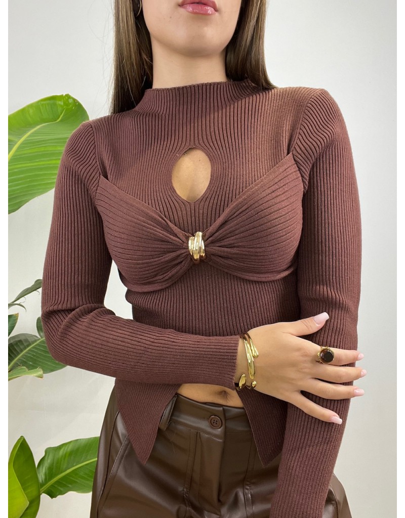 MAGLIA COSTINE GIORGIA MARRONE