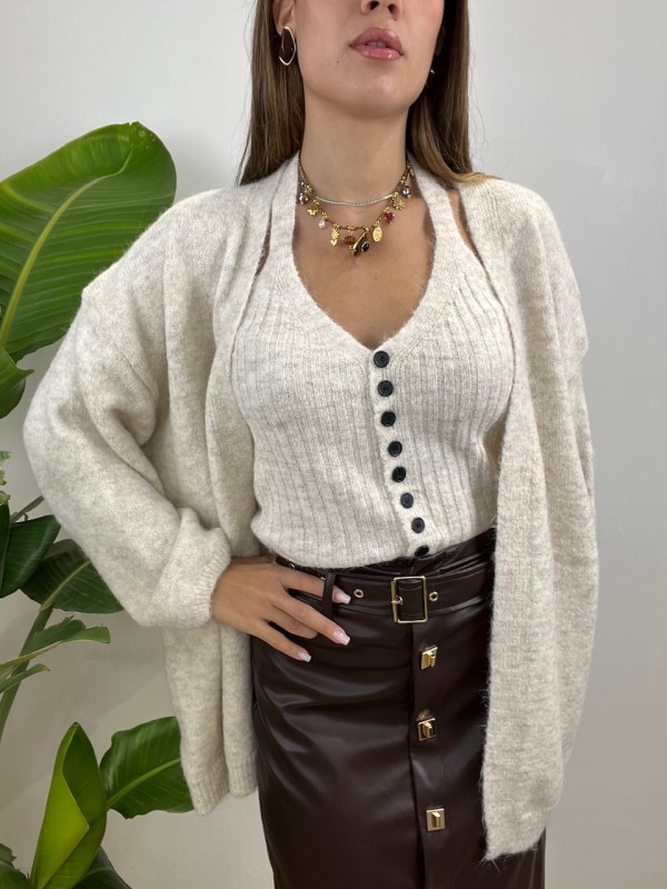 TWIN SET CANOTTA + CARDIGAN