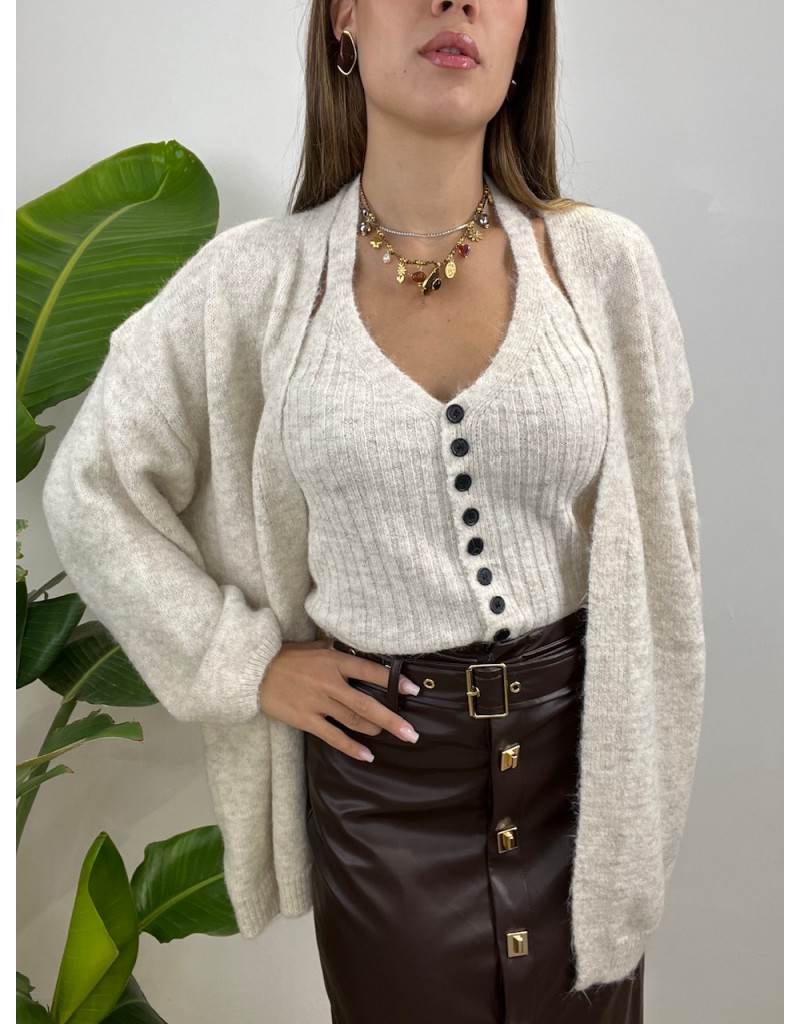 TWIN SET CANOTTA + CARDIGAN