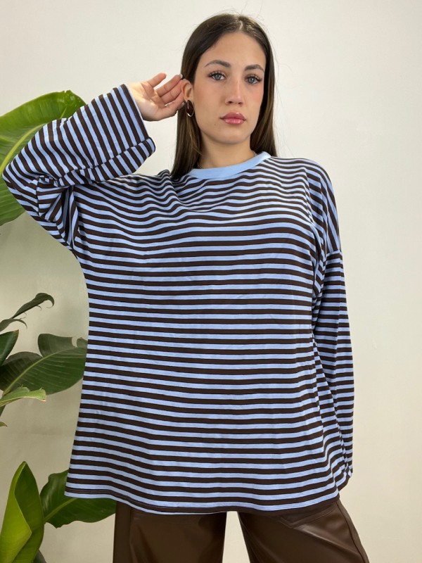 MAGLIA RIGHE PROMO BLU/AZZURRO