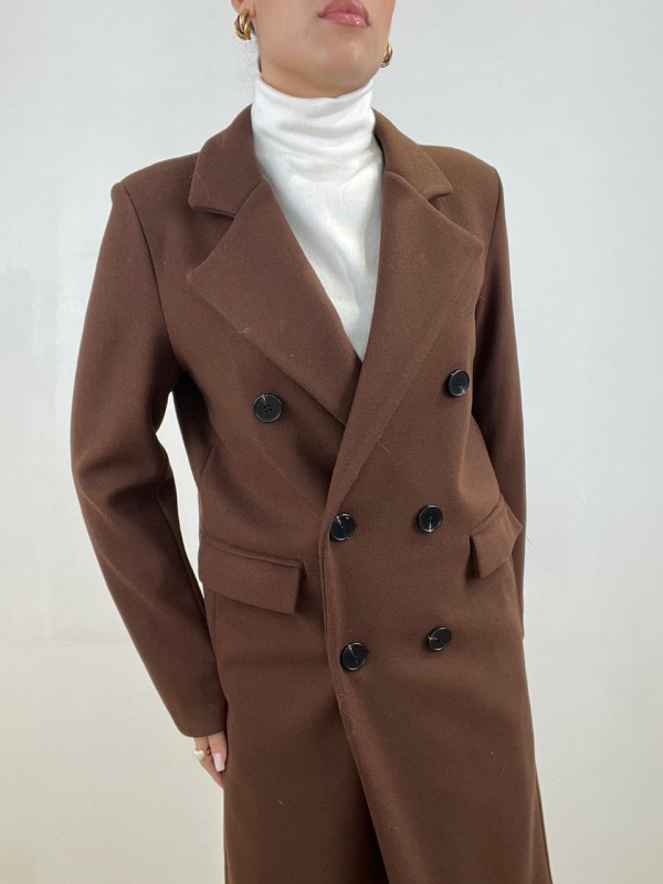 CAPPOTTO LUNGO DOPPIOPETTO MARRONE