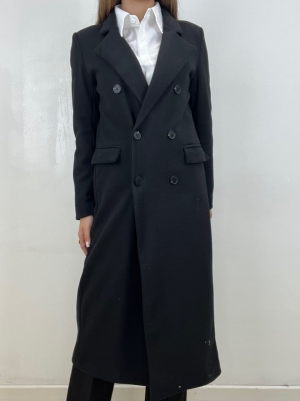 CAPPOTTO LUNGO DOPPIOPETTO NERO
