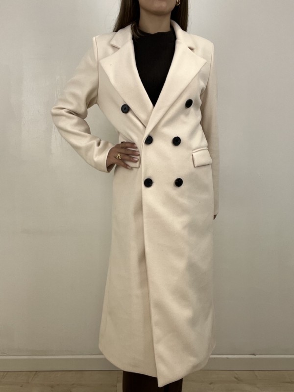 CAPPOTTO LUNGO DOPPIOPETTO PANNA