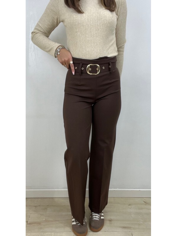 PANTALONI DIANA MARRONE