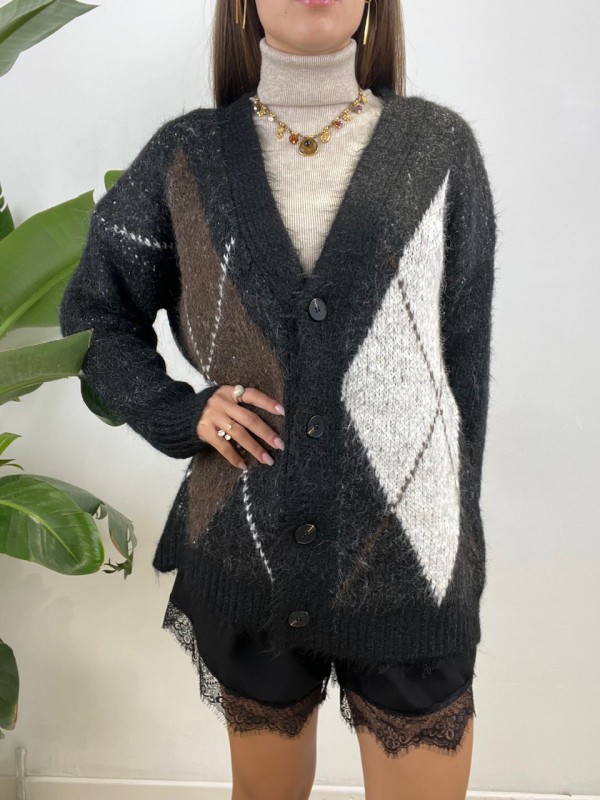 MAXI CARDIGAN FELICIA NERO