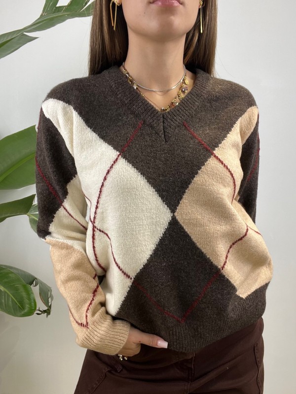 PULLOVER CLEM MARRONE