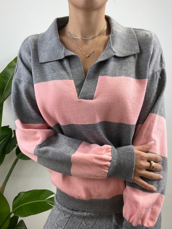 PULLOVER POLO KRIS GRIGIA