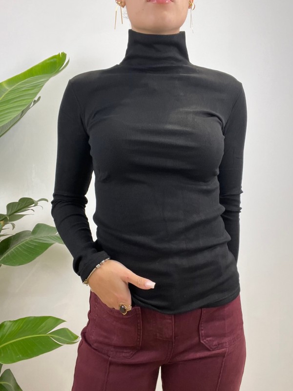 MAGLIA DOLCEVITA COSTINE NERA