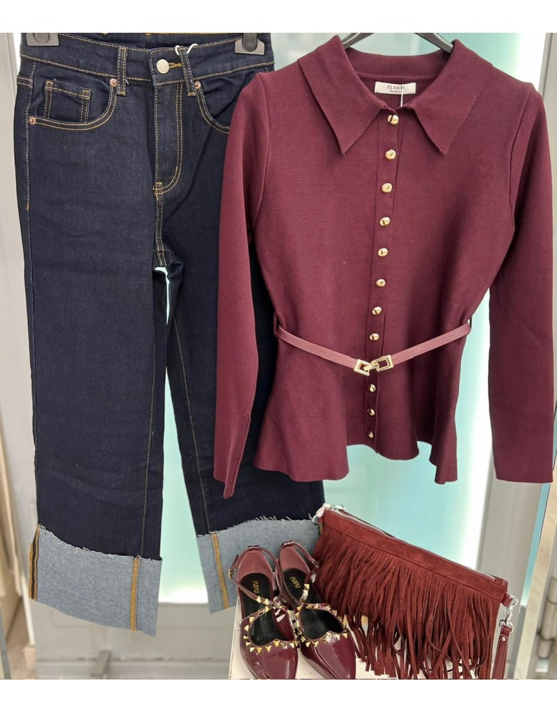 MAGLIA CARDIGAN LOUIS BORDEAUX
