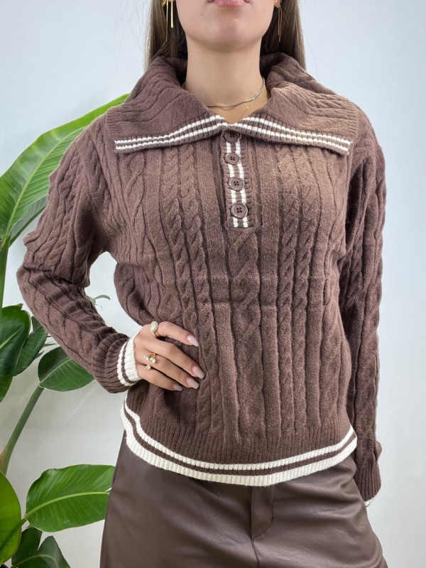 PULLOVER GLORIA MARRONE