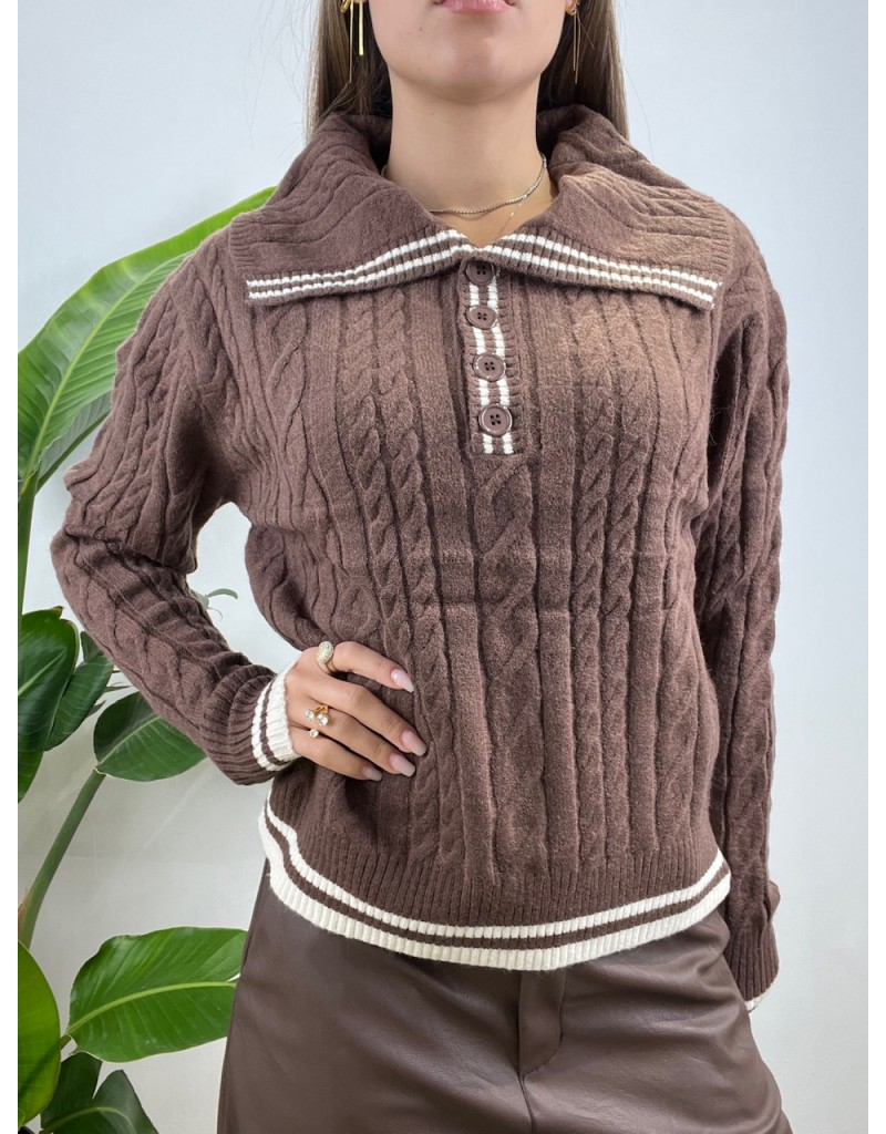 PULLOVER GLORIA MARRONE