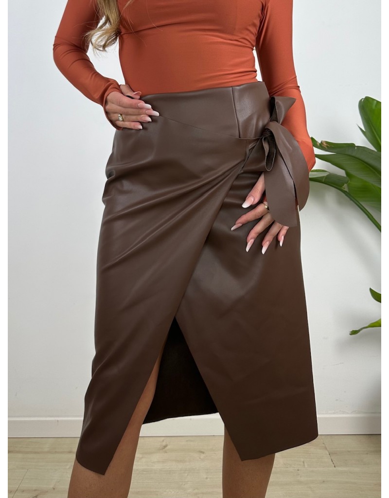 GONNA ECOPELLE FIOCCO MARRONE