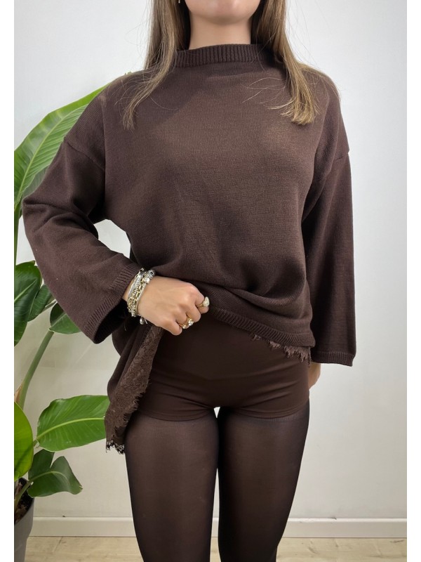 SHORT COULOTTE SIMPLY MARRONE