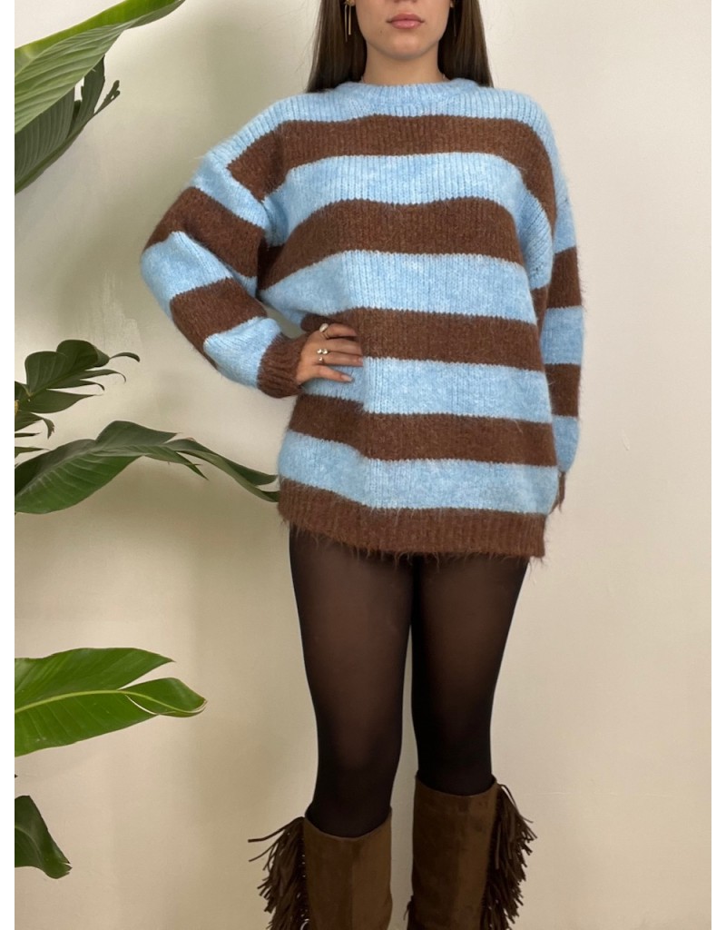 MAXI PULL MONICA AZZURRO