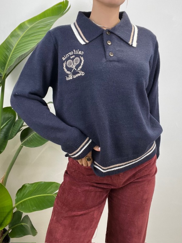 PULLOVER POLO TENNIS BLU