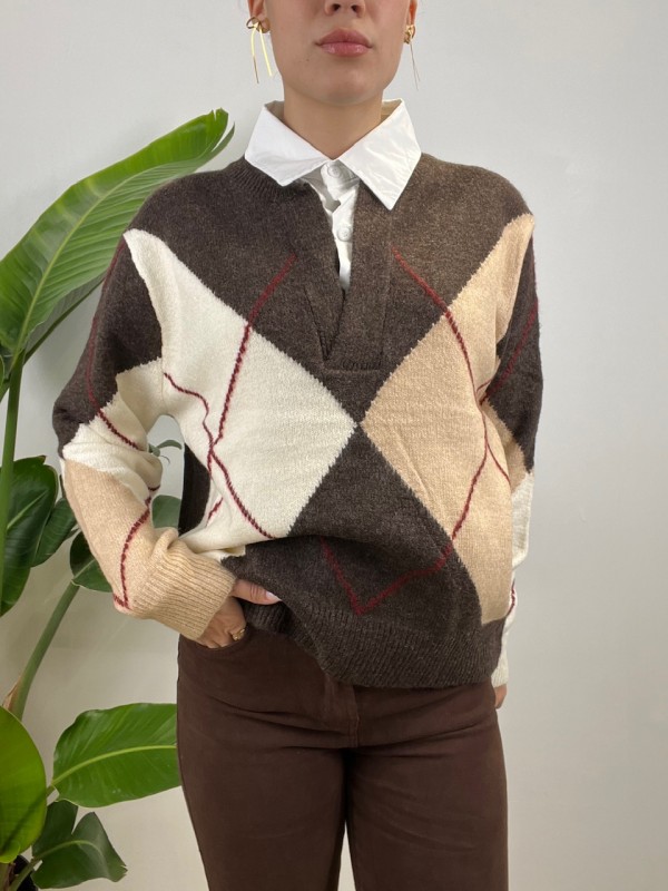 PULLOVER VALERIA MARRONE